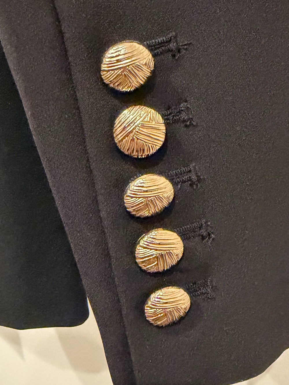 NWT Jason Wu Black Peak Lapel Blazer Gold Buttons Size 6 - Picture 5 of 10